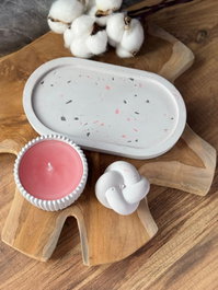 Aberto Design Glamour Candle 28ST - Juego de Velas de Concreto Rosa y Blanco